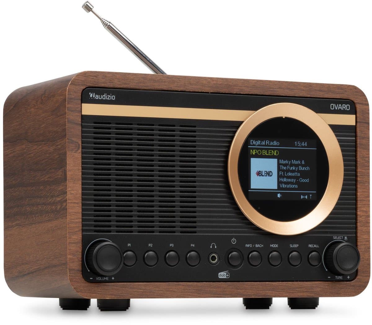 DAB radio - Audizio Ovaro - Retro radio met Bluetooth, FM en DAB+ - Houtlook — afbeelding 1