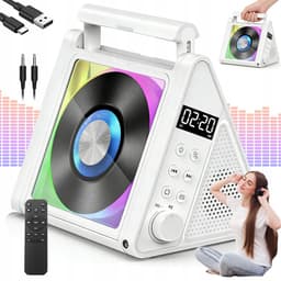 Multifunctionele CD Speler - Desktop Muziekspeler - Bluetooth 5.3 & FM Radio - Dubbele HiFi Luidsprekers - 5 EQ Effecten - 4000 mAh Oplaadbaar - USB/AUX - Draagbare CD Speler - Voor Slaapkamer & Kantoor & Buiten — thumbnail 3