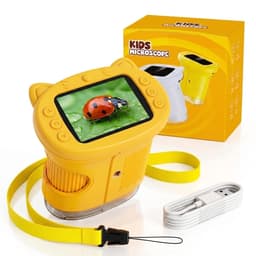 Kindermicroscoop 1000x – 4K Digitaal – 2,4 inch IPS Scherm – 8 LED – Foto & Video – Oplaadbaar – Oranje — thumbnail 1