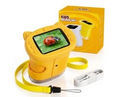 Kindermicroscoop 1000x – 4K Digitaal – 2,4 inch IPS Scherm – 8 LED – Foto & Video – Oplaadbaar – Oranje