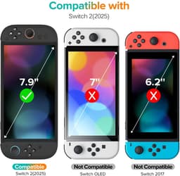 2X Screen protector - Screenprotector Geschikt voor Nintendo Switch 2 - 9H Tempered Glass - Beschermglas - Glasplaatje - Dock Friendly - Met Installatiekit — thumbnail 5