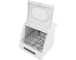 Allvia® Mini Vaatwasser - Kleine Vaatwasser - Vrijstaande Vaatwasser - Met 5 Programma's - met Waterpijpen en Serviesstandaard