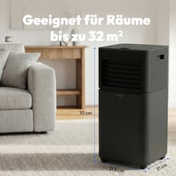 MEDION Smart Mobiele Airco P901 (9000 BTU, 3-in-1, Koelen, Ontvochtigen, Ventileren, tot 32m², incl. Raamafdichtingskit, voor Slaapkamer en Woonkamer, WiFi, App-Functie, Afstandsbediening, MD 37732) d — thumbnail 5