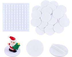 85 Stuks Witte Miniatuur Basis 5cm Circulaire Acryl Stand voor Actiefiguren met 100 Stuks Dubbelzijdige Plakband voor Bordspellen en Diorama's