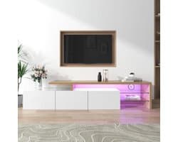 Tv-kast met LED - Tv-meubel televisietafel - Woonkamer opbergen - Moderne uitstraling - 1975 x 39 x 42 cm
