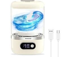 Mini wasmachine - Mini-wasmachine voor ondergoed - 3.5L - kleine wasmachines - camping wasmachine - Oplaadapparaat - voor babykleding, handdoeken, sokken en delicate kleding - wit - 20×13×13cm