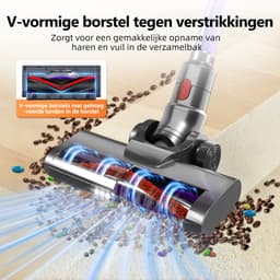 Authmic Steelstofzuiger Draadloos - 35.000Pa Zuigkracht - 6-in-1 Multifunctioneel Ontwerp - 6*2200mAh - 50 Min - GreenEye Technologie - Wandbeugel - Geschikt voor Huisdierharen, Tapijt en Harde Vloeren - Paars — thumbnail 4