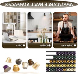 Koffiecapsulehouder voor 10 capsules, DIY wandmontage, opbergoplossing voor koffie, ruimtebesparend en praktisch — thumbnail 3