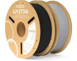 3D Printer Filament - PLA Materiaal - Objecten Printen - Mooie Matte Afwerking - 2 kg - Zwart Grijs
