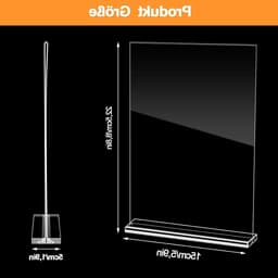Acryl Plaque Houder A5 - 4 Stuks Tafelstandaard voor Menu's, Documenten en Advertenties in Restaurants en Kantoren — thumbnail 5