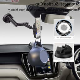 Robuuste telefoonhouder voor vrachtwagens met 16,9 inch lange arm, 360 graden draaibaar en sterke zuignap voor dashboard en voorruit — thumbnail 3