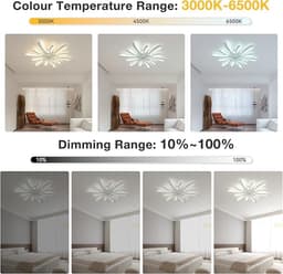 2-in-1 Plafondventilator met Verlichting – Ø78cm – Smart App & Afstandsbediening – Dimbaar LED – 6 Snelheden – Zomer/Winterstand – Stille Motor – Wit – Slaapkamer & Woonkamer — thumbnail 5