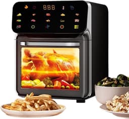 Heteluchtfriteuse Oven - Airfryer Combimachine - Gezond Koken - Dubbele Temperatuur - 18 Liter - Zwart — thumbnail 1