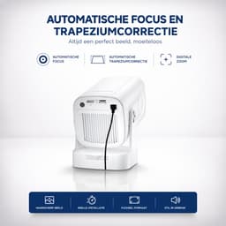 Mini Beamer met WiFi 6, Bluetooth 5.4 en 4K ondersteuning - Thuisbioscoop - Smart Projector 1080P Zwart — thumbnail 2