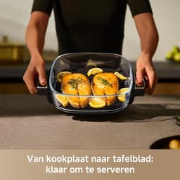 Airfryer Glazen Bowl - Luchtfriteuse - Gezond Bakken - Volledig Transparant - 6.5 Liter - Zwart — thumbnail 2
