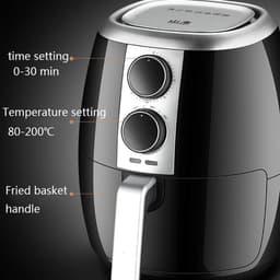 Airfryer Oven - Heteluchtoven - Gezond Koken - 360 Graden Circulatie - 3.3 Qt - Zwart — thumbnail 2
