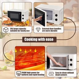 Magnetron - Compacte oven - Snelle bereiding - Gelijkmatige verwarming - 20 liter - Zwart — thumbnail 2