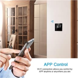 Slimme Thermostaat - Verwarming Bediening - Temperatuur Regelen - App Bediening - 86x86x40mm - Zwart — thumbnail 3