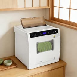 Tafelvaatwasser - Mini vaatwasser - Hygiënisch afwassen - Touchscreen bediening - 41 cm - Wit — thumbnail 4