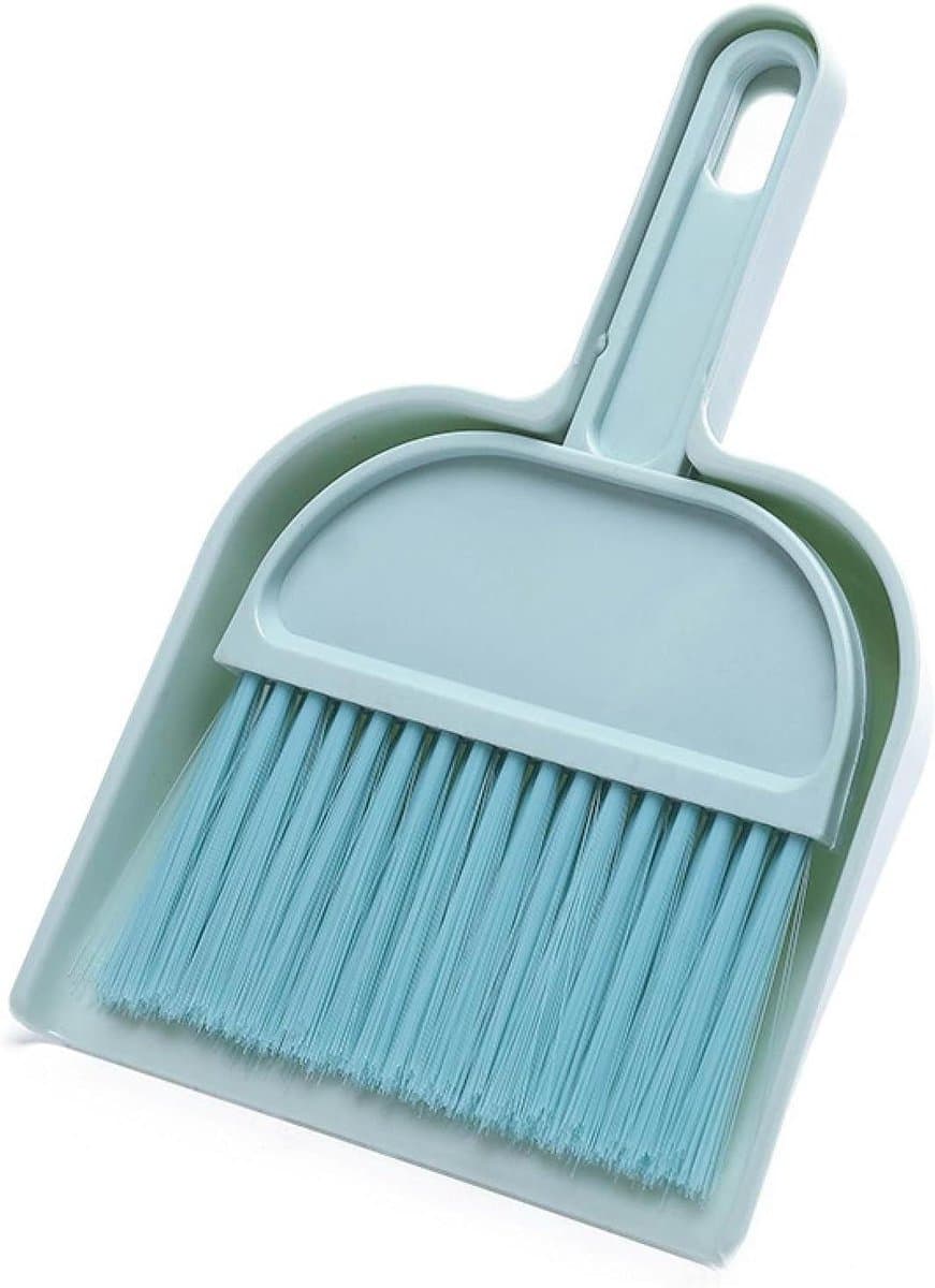 Bezem Stofpan Set - Mini Veegset - Tafelblad Schoonmaken - Compact Ontwerp - 75g Lichtgewicht - Blauw — afbeelding 1
