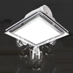 Geïntegreerde Plafondventilator - Ventilatie met licht - Luchtkwaliteit Verbeteren - Stille werking - 30x30 cm - Zilver — thumbnail 2