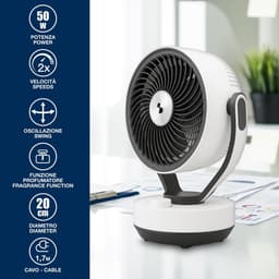 Tafelluchtcirculatie - Compacte ventilator - Gelijkmatige ventilatie - Met aromadiffuser - 25x193x315 cm - Wit — thumbnail 3