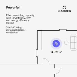 Mobiele Airco - Ventilator Ontvochtiger - Ruimte Koelen - Energieklasse A - 7000 BTU - Wit — thumbnail 4
