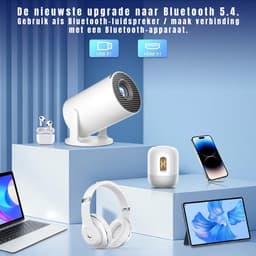 AHD® Draagbare beamer - Beamer - Projector - Mini Beamer - Wit - 11cm x 11cm x 17cm — thumbnail 3