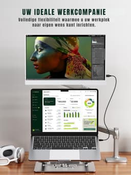 DnA® Professionele Portable Monitor - USB-C - 15.6 Inch - Draagbare Monitor - Portable Monitor Voor Laptop - Wit - 21 x 38 x 49 cm — thumbnail 5