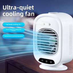 KZQ Draagbare 2 In 1 Luchtkoeler Wit Comfort Model - Draagbare Luchtkoeler Bureauventilator Met 3 Snelheden Usb Voor Kantoor Of Slaapkamer — thumbnail 2