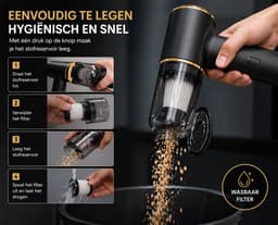Draadloze handstofzuiger auto kruimeldief oplaadbaar 3-in-1 krachtige mini stofzuiger met opzetstukken compact voor auto en huis — thumbnail 5