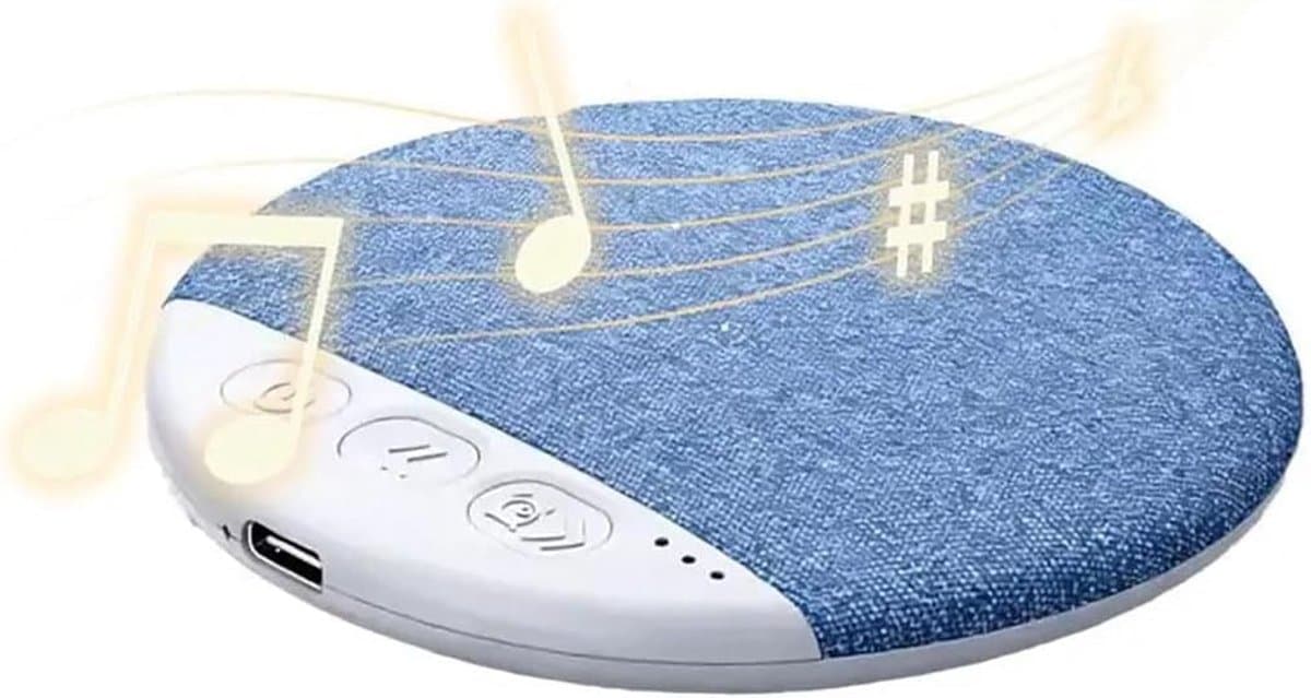 Ultradunne Bluetooth-kussenspeaker – Mini draagbare speaker voor onder het kussen – Draadloos slaapapparaat met witte ruis en timer – Met beengeleiding – Geschikt voor zijslapers – Biedt intieme stereo voor volwassenen en kinderen – Blauw — afbeelding 1