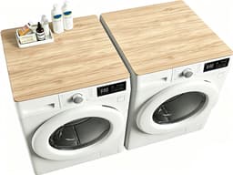 Wasmachine Beschermer Bovenkant - 2 Stuks - Anti Slip Mat Hoes - Wasmachineaccessoires - Geschikt Voor Gebruik Bovenop Wasmachines/Drogers of in Opbergruimtes in De Wasruimte.Beschermer - Houtnerfdesign - 50 X 60 Cm — thumbnail 1