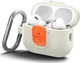 Spigen Hoesje Geschikt voor AirPods Pro 3 - Nano Pop Case met Karabijnhaak Oranje Beige — thumbnail 2