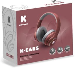 KIDYWOLF K-EARS Bluetooth Kinderkoptelefoon Rood – 85dB Volume Limiet, Draadloos & Opvouwbaar, LED - 8+ — thumbnail 2