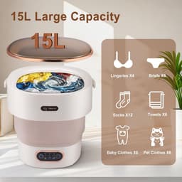 Mini Wasmachine met Centrifuge - Voor Kleine Wasgoed - Meerdere Programma's - miniapparaat — thumbnail 3