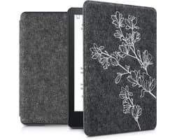 E-reader Beschermhoes - Boekhoes Hoes - Apparaat Beschermen - Magnetische Sluiting - Kindle Paperwhite 11e Gen - Wit/Donkergrijs