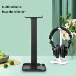 stuk hoofdtelefoonhouder, multifunctionele bureauhouder voor telefoons en tablets, afneembaar displayrek, geschikt voor studentenkamers, bureaus, computerbureaus en opbergrekken. — thumbnail 5
