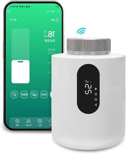 Slimme Radiatorthermostaat - Programmeerbare thermostaat - Energie Besparen - Directe Wifi Verbinding - 81x55mm - Wit — thumbnail 1