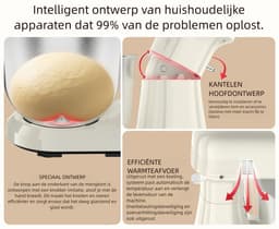 Teendow Keukenmachine – Staande Mixer - 12 Snelheden - 5L RVS Kom - Kantelbare Kop - Vaatwasserbestendig voor Thuisbakken — thumbnail 5