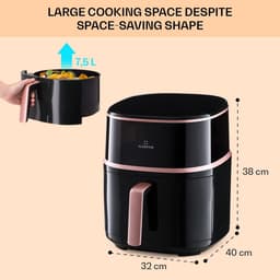 Heteluchtfriteuse - Airfryer XL - Gezond Frituren - Met Stoomfunctie - 7.5 Liter - Zwart — thumbnail 4