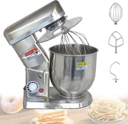 Elektrische Keukenrobot - Keukenmixer Deegmaker - Bakken en Mixen - 3 Snelheden Instelbaar - 5L Kom - Zilver — thumbnail 1