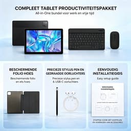 11 inch Tablet – 128GB opslag – 7800 mAh batterij – Android 16 – WiFi 6 – Tablet met Toetsenbord, Muis & Pen, Hoesje - Zwart — thumbnail 5