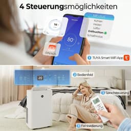 Mobiele Airco 12.000 BTU - 4-in-1 Smart Airconditioning met WiFi & Spraakbesturing - Koelen, Ontvochtigen, Ventileren - Inclusief Raamafdichting — thumbnail 5