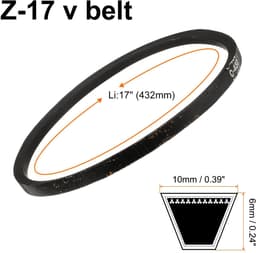 Dailygoods - V-riem - Rubber drive belt - 432 mm lengte - Duurzaam en flexibel - Geschikt voor diverse apparaten - Ideaal voor grasmaaier en boormachine — thumbnail 4