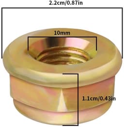 Dailygoods- Moer 20 Stuks - Linkerhand Draad M10x1.25 - Vervangingen - Metaal - Slijtvast - Corrosiebestendig - Afmetingen 22x11 mm - Draadmoer — thumbnail 2