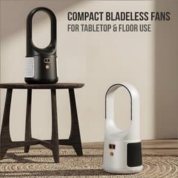 Bladloze bureauventilator 2026 - 6 standen touchbediening - Stil & veilig voor kinderen/dieren - USB - Eenvoudig te reinigen - Kantoor, slaapkamer — thumbnail 5