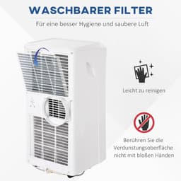 TEKROA® Mobiele Airco 3-in-1 - 9000 BTU -Airconditioning Inclusief Afstandsbediening & 24-uurs Timer - Koelen, Ontvochtigen & Ventileren - Wit — thumbnail 4