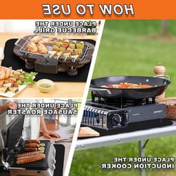 Buiten Grillmat en Dubbelzijdige Vuurvaste Grillmat - Zwarte Beschermmat met Drie Laag en Vloeibare Silicoon Coating voor BBQ en Keuken (60x40cm) — thumbnail 5