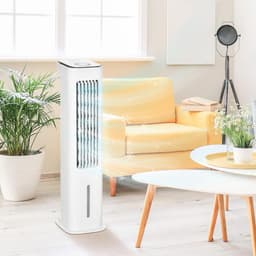 Luchtkoeler Ventilator - Mobiele Airco - Ruimte Verkoelen - 2-in-1 Waterkoeling - 23x29x86 cm - Wit — thumbnail 5